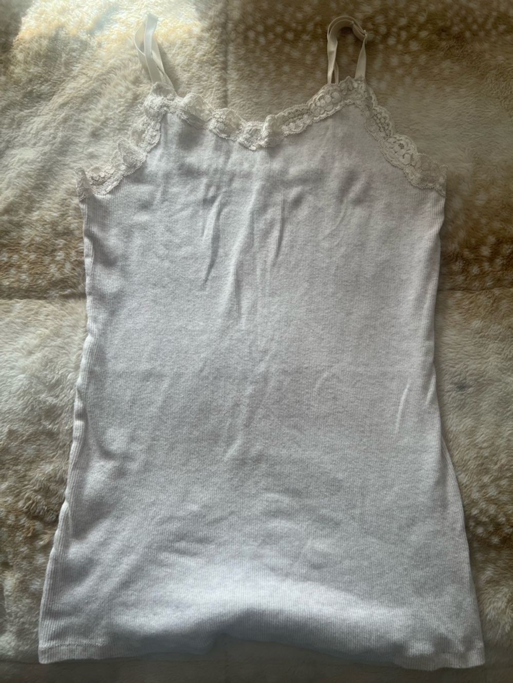 Faded Glory White Lace-Trim Camisole